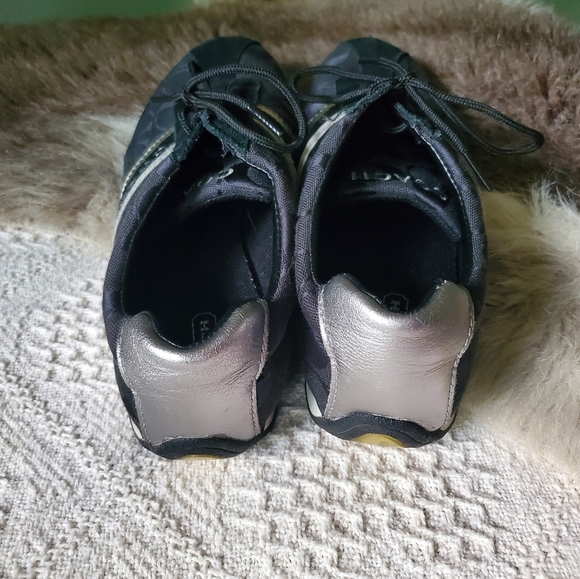 COACH Q582 Jayme Sneakers Shoes Womens Size 9.5M Black Silver Suede. F-119 - Picture 4 of 12